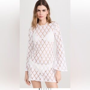 Beach Riot White Floral Lace Long Sleeve cover up - XS